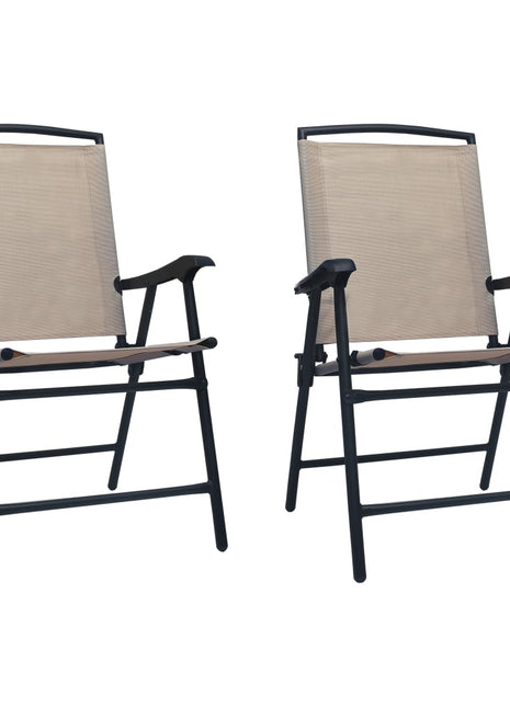 Tuinstoelen inklapbaar 2 st textileen taupe