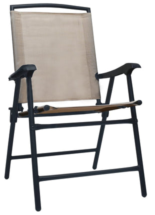 Tuinstoelen inklapbaar 2 st textileen taupe