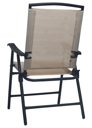 Tuinstoelen inklapbaar 2 st textileen taupe