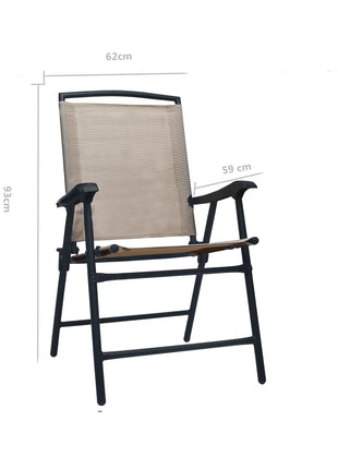 Tuinstoelen inklapbaar 2 st textileen taupe