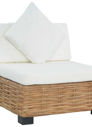 Bank Zonder Armleuning Met Kussens Natuurlijk Rattan