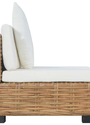 Bank Zonder Armleuning Met Kussens Natuurlijk Rattan