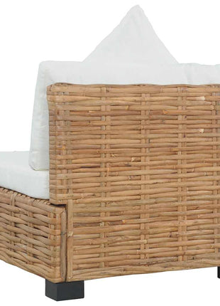 Bank Zonder Armleuning Met Kussens Natuurlijk Rattan
