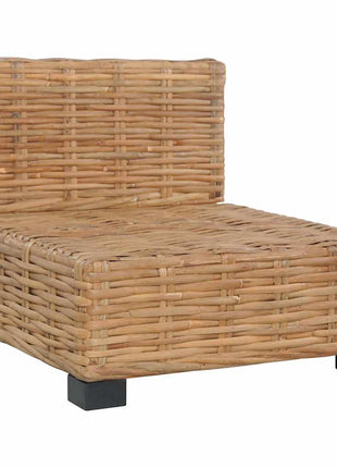 Bank Zonder Armleuning Met Kussens Natuurlijk Rattan