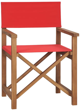 Regisseursstoel massief teakhout rood