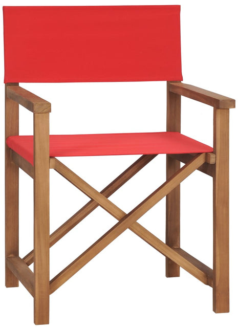 Regisseursstoel massief teakhout rood