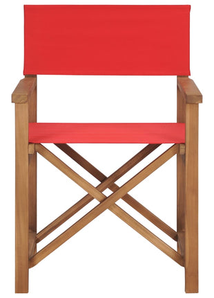 Regisseursstoel massief teakhout rood