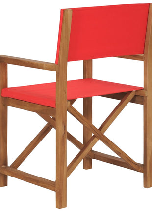Regisseursstoel massief teakhout rood