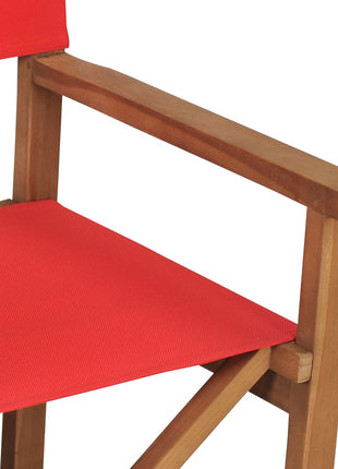 Regisseursstoel massief teakhout rood