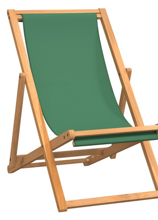 Strandstoel inklapbaar massief teakhout groen