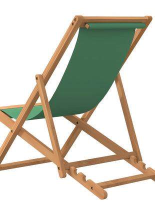 Strandstoel inklapbaar massief teakhout groen