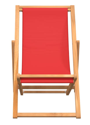 Strandstoel inklapbaar massief teakhout rood