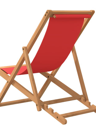 Strandstoel inklapbaar massief teakhout rood