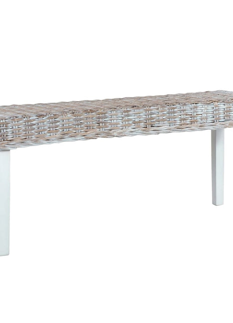 Bankje 110 Cm Natuurlijk Kubu Rattan En Massief Mahoniehout