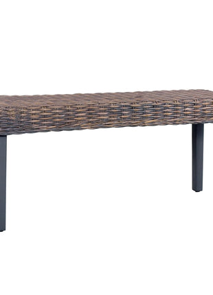 Bankje 110 Cm Natuurlijk Kubu Rattan En Massief Mahoniehout