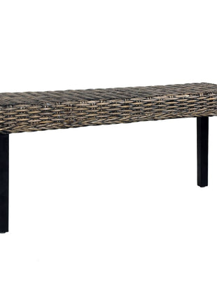 Bankje 110 Cm Natuurlijk Kubu Rattan En Massief Mahoniehout