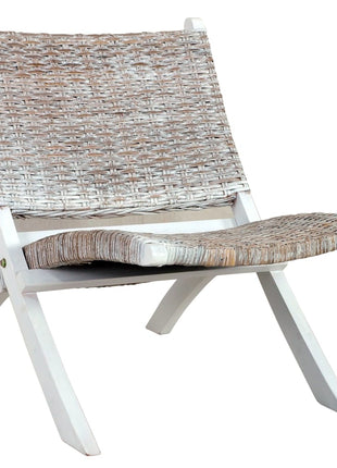 Relaxstoel Natuurlijk Kubu Rattan En Massief Mahoniehout