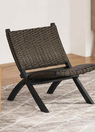 Relaxstoel Natuurlijk Kubu Rattan En Massief Mahoniehout