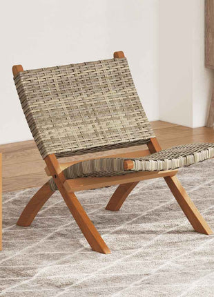 Relaxstoel Natuurlijk Kubu Rattan En Massief Mahoniehout
