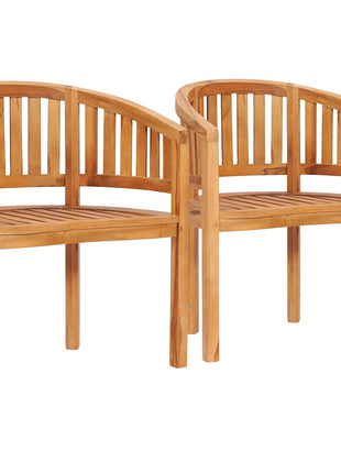 Bananenstoelen 2 st massief teakhout