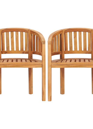 Bananenstoelen 2 st massief teakhout