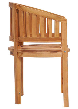 Bananenstoelen 2 st massief teakhout