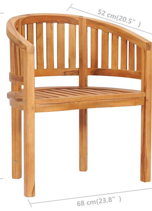 Bananenstoelen 2 st massief teakhout