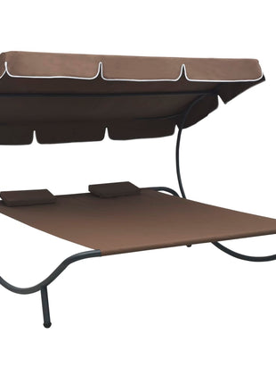 Loungebed Met Luifel En Kussens