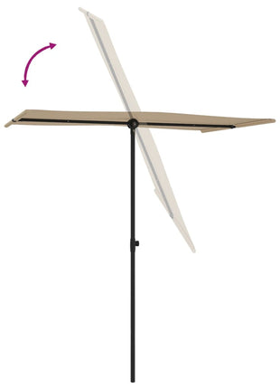 Parasol met aluminium paal 180x110 cm taupe