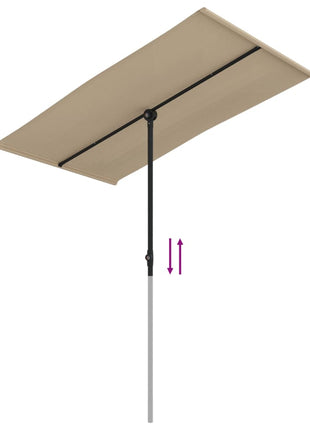 Parasol met aluminium paal 180x110 cm taupe