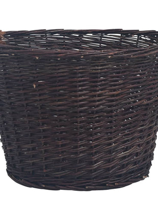 3-delige Houtmandenset stapelbaar wilgenhout donkerbruin