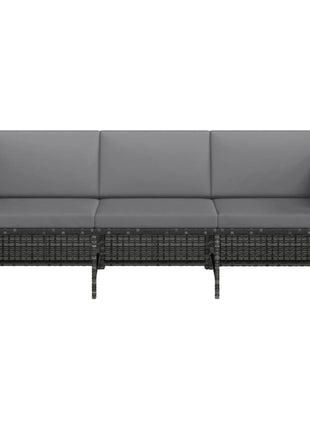 4-Delige Loungeset Met Kussens Poly Rattan Grijs