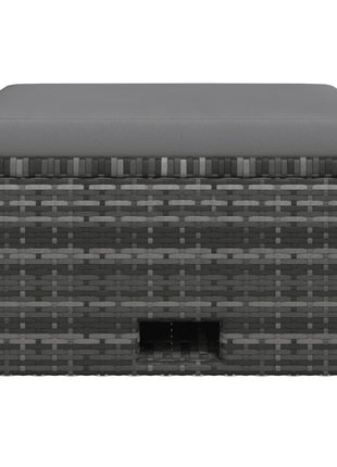4-Delige Loungeset Met Kussens Poly Rattan Grijs