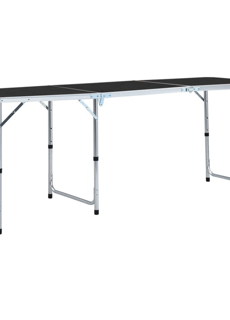 Campingtafel inklapbaar 180x60 cm aluminium grijs