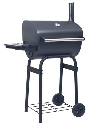 Houtskoolbarbecue roker met onderschap zwart