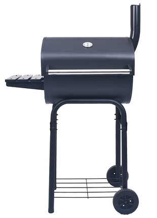Houtskoolbarbecue roker met onderschap zwart