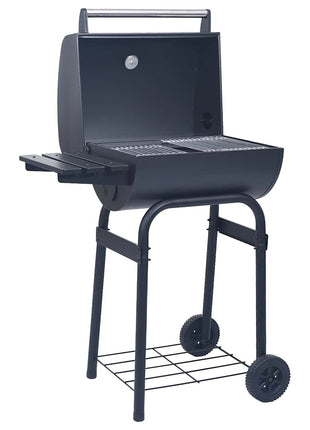 Houtskoolbarbecue roker met onderschap zwart