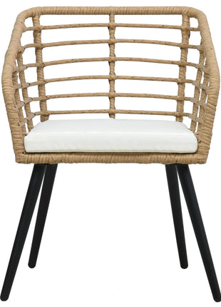 Tuinstoelen 2 st met kussens poly rattan eikenkleurig