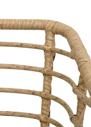 Tuinstoelen 2 st met kussens poly rattan eikenkleurig