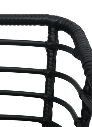 Tuinstoelen 2 st met kussens poly rattan zwart