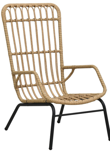 Tuinstoel poly rattan lichtbruin
