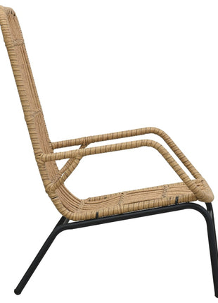 Tuinstoel poly rattan lichtbruin