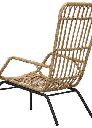 Tuinstoel poly rattan lichtbruin