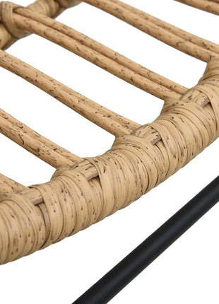 Tuinstoel poly rattan lichtbruin