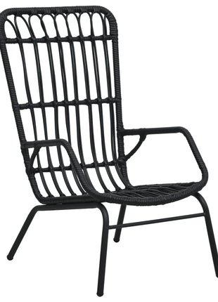 Tuinstoel poly rattan zwart