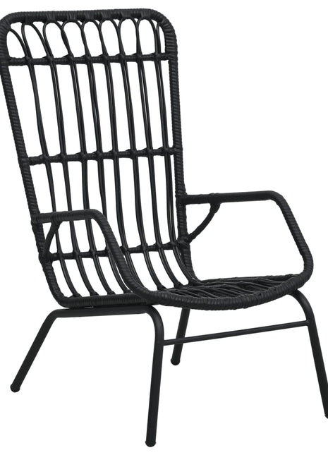 Tuinstoel poly rattan zwart