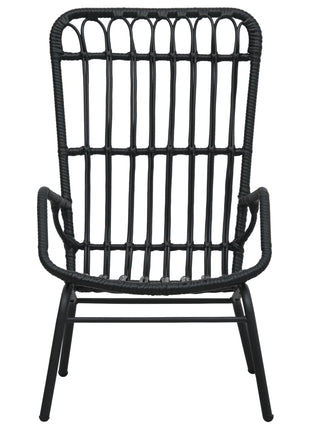 Tuinstoel poly rattan zwart