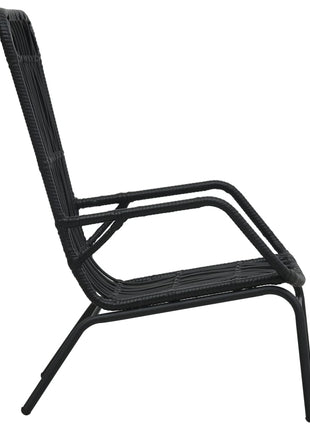 Tuinstoel poly rattan zwart
