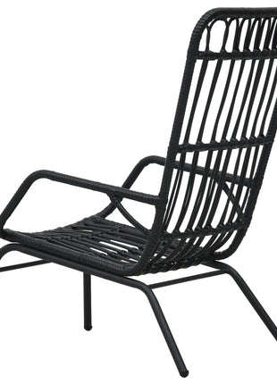 Tuinstoel poly rattan zwart