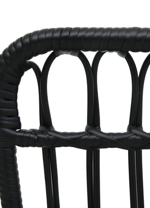 Tuinstoel poly rattan zwart